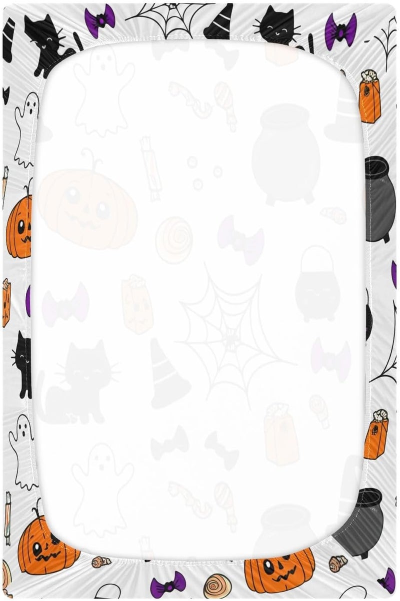 Halloween Cute Lanterns Crib Sheets for Boys Girls Ultra Soft Breathable Baby Crib Sheet Fitted Crib Sheets for Standard Size Crib and Toddler Mattresses, 52 x 28 Inch - Image 3