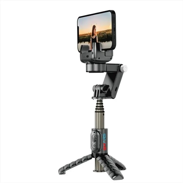 SMARS Q18 1-Axis Gimbal Stabilizer with Extendable Selfie Stick Tripod, Fill Light & 360° Face Tracking | Auto Balance, Remote Control for iPhone & Android - Image 1