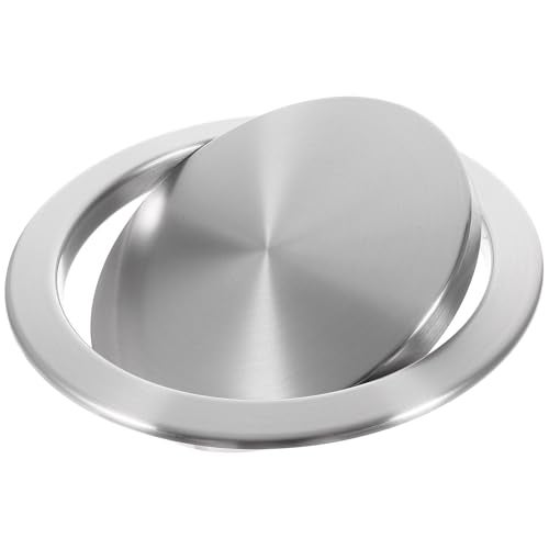 Cabilock Round Recessed Counter Top Covers Stainless Steel Trash Bin Built-in Flap Covers Kitchen Garbage Can Lids for Home Kitchen - Image 1
