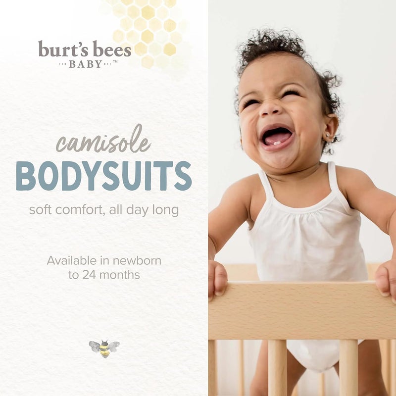 Burt's Bees Baby unisex-baby Bodysuit, 3-pack Short Long Sleeve One-piece Bodysuits, 100% Organic Cotton Bodysuit - Image 2
