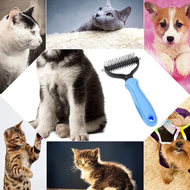APURK Pet Knot Comb Pets Fur Knot Cutter Professional Grooming Hair Removing Brush for Dogs and Cats De-matting Comb with 2 Sided Professional Grooming Rake(Pack of 1) Multicolor - Image 3