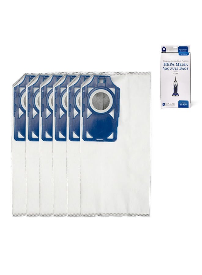 Riccar Genuine R30D HEPA Filter Vacuum Cleaner Bags, Charcoal-Infused Tandem Air Blue, Six Bags Included, RNHC-6 - Image 1