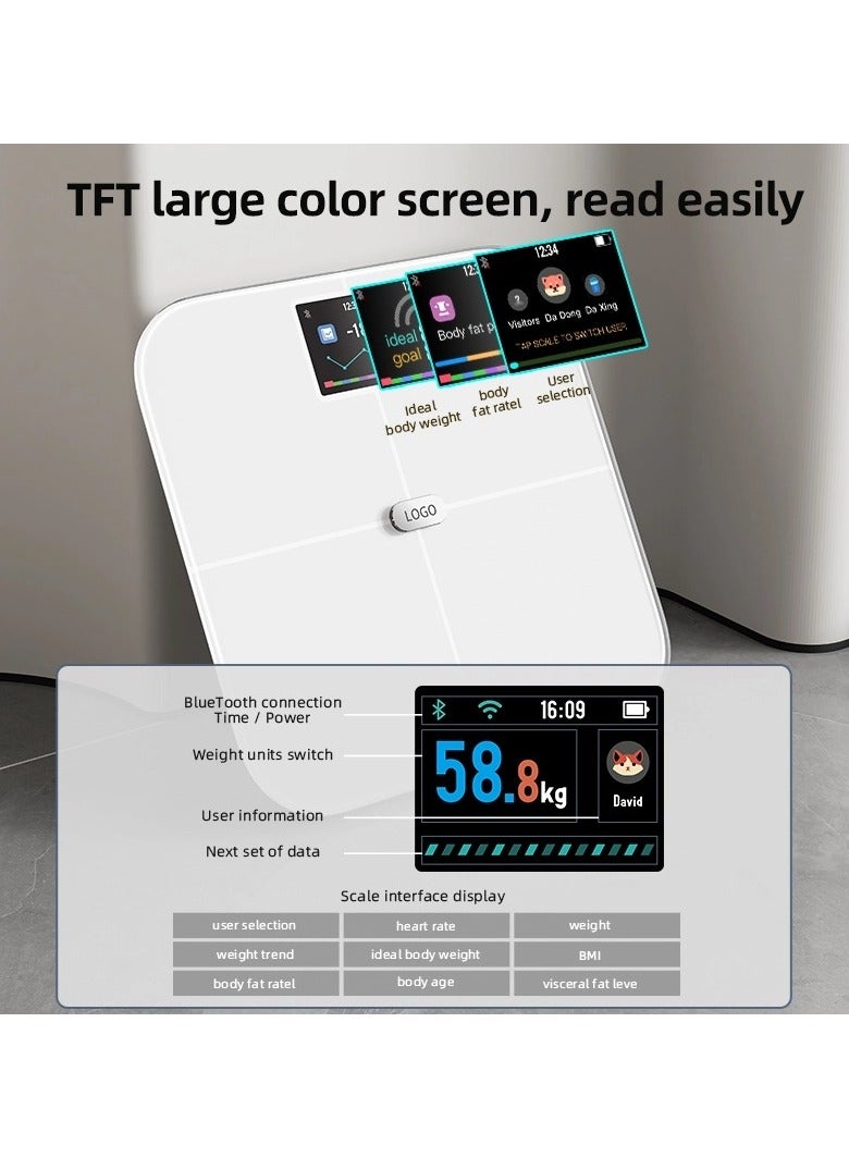 iStep  Electronic Scale CF568 180kg Capacity 3.5-inch Display Dual Bluetooth 5.0  WiFi Connectivity and 15 Health Measurements  - Image 3
