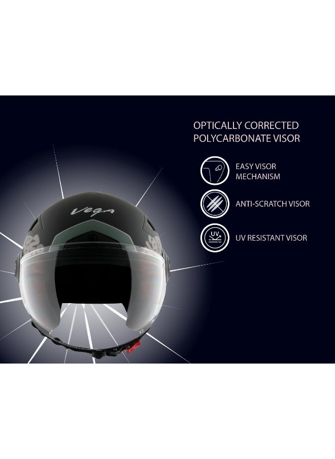 VEGA Blaze Dx BZ2 Full Face Helmet Dull Black Grey-M