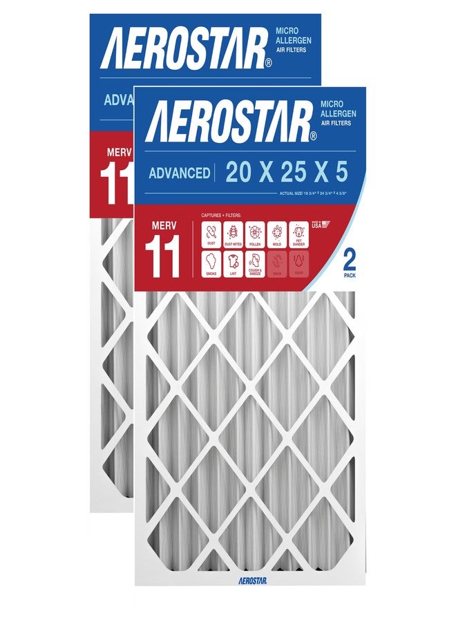 Aerostar MERV 11 Collapsible Replacement Filter for Carrier & Bryant EXPXXFIL0020 20x25x5, 2 Pack - Image 1