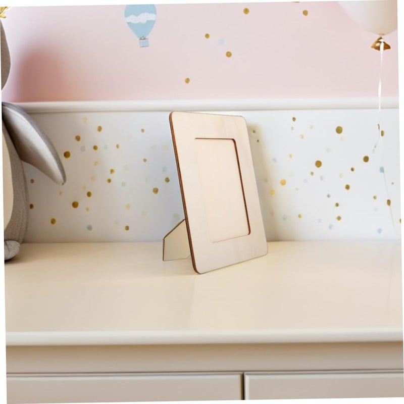 5Pcs Unfinished Wooden Picture Frames DIY Craft Blank Photo Frames for Easy Assemble Tabletop Display for Painting and Decorating Home Decor - Image 5