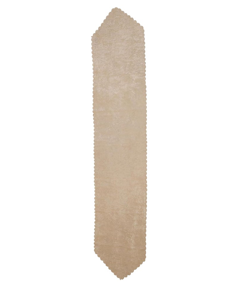 Kingly Premium Velvet Bed Runner Set for Hotels – Includes 1 Runner & 2 Cushion Covers – Beige – Double Bed Styling Combo - Image 4