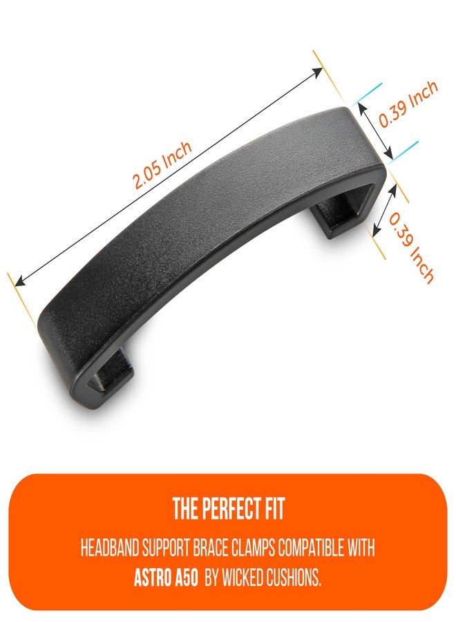 WC ClampZ A50 - Headband Support Brace Clamps (2-Pack) Compatible with Astro A50 Gen 4, Gen 5, A50X, & More by Wicked Cushions | Prevent Headband Flipping & Maximize Comfort | Black - Image 4