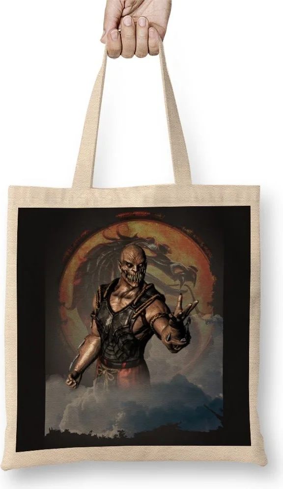 Baskı Dükkanı Print Shop Mortal Kombat Baraka Cloth Bag Long Handle