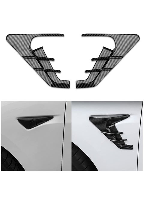 Tesla Model 3 Model Y Side Camera Indicator Protection Cover Decoration Modification Accessories fit for Model 3 Model Y Autopilot 2.0-3.0 (Glossy Carbon Fiber Pattern)