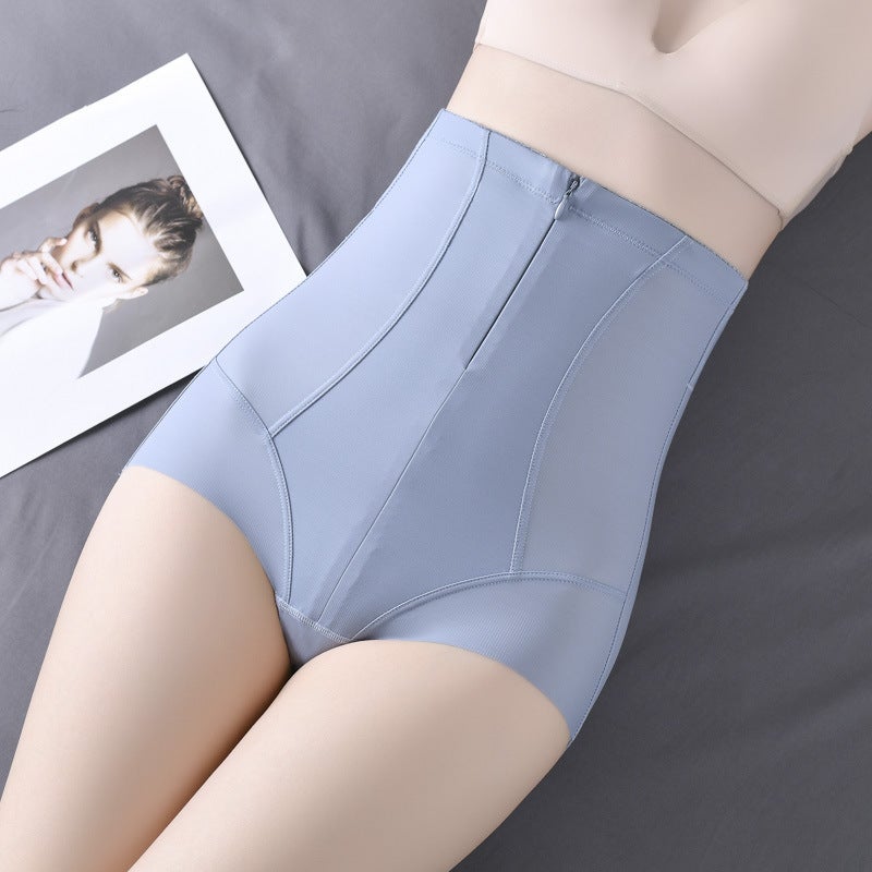 High Waist Zipper Belly Tight Pants Strong Effect Small Belly Tight Postpartum Shaped Boxer Briefs Belted Waist Hip Triangle Leggings - Image 1