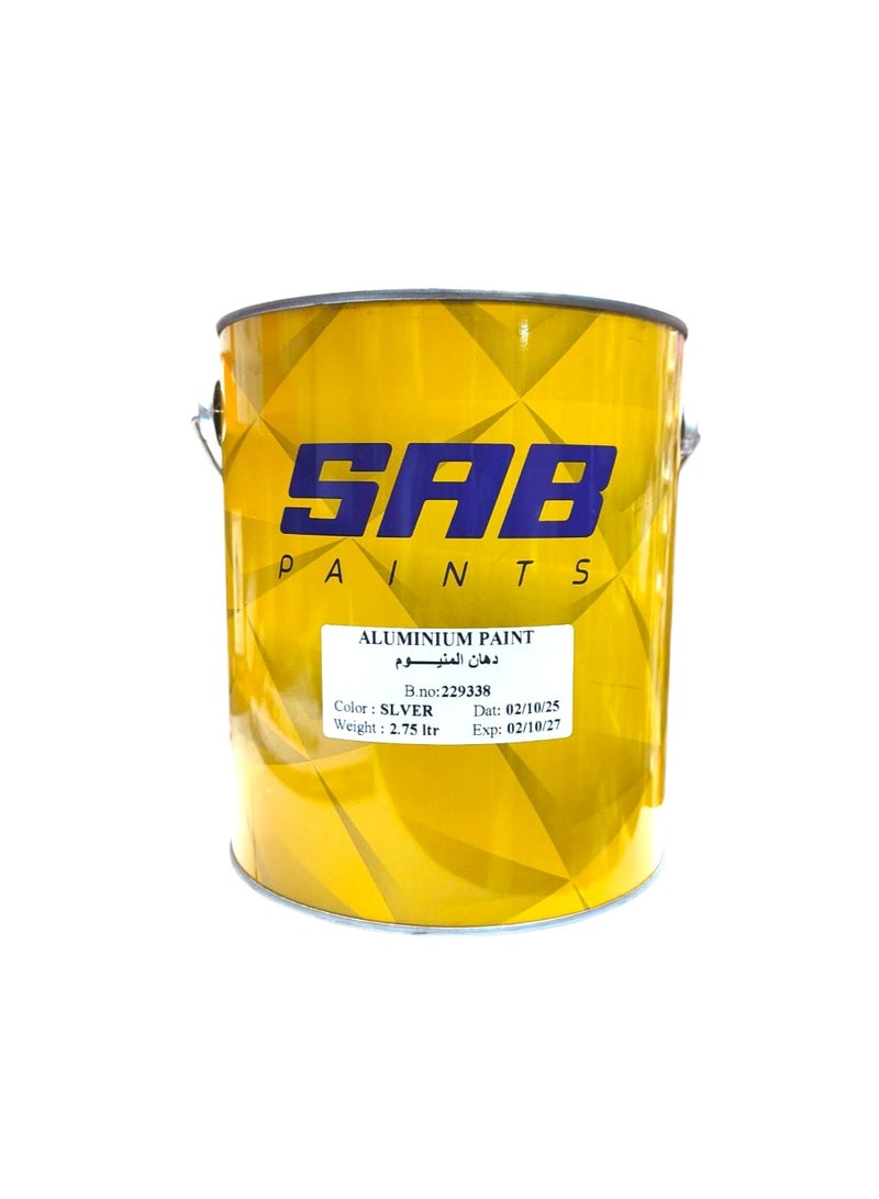 SAB Aluminium Paint Silver Color – 2.75 Liter High-Quality Protective Metal Coating - Image 1