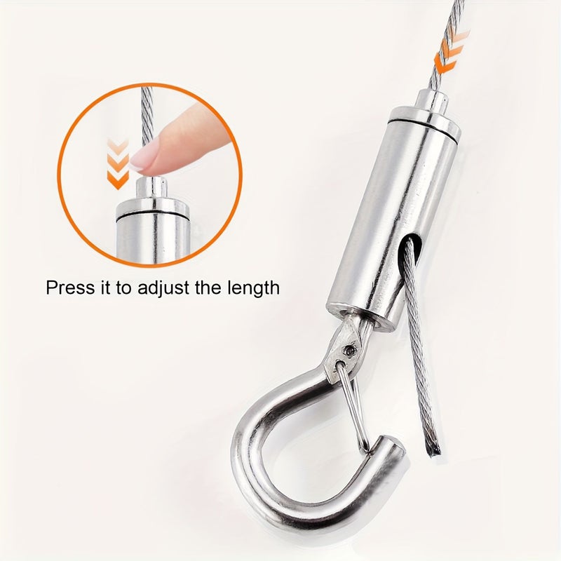 1pc 39.37 Inch Adjustable Steel Wire Rope Set Pvc Coated For Curtain Clothesline Tent Support - Image 2