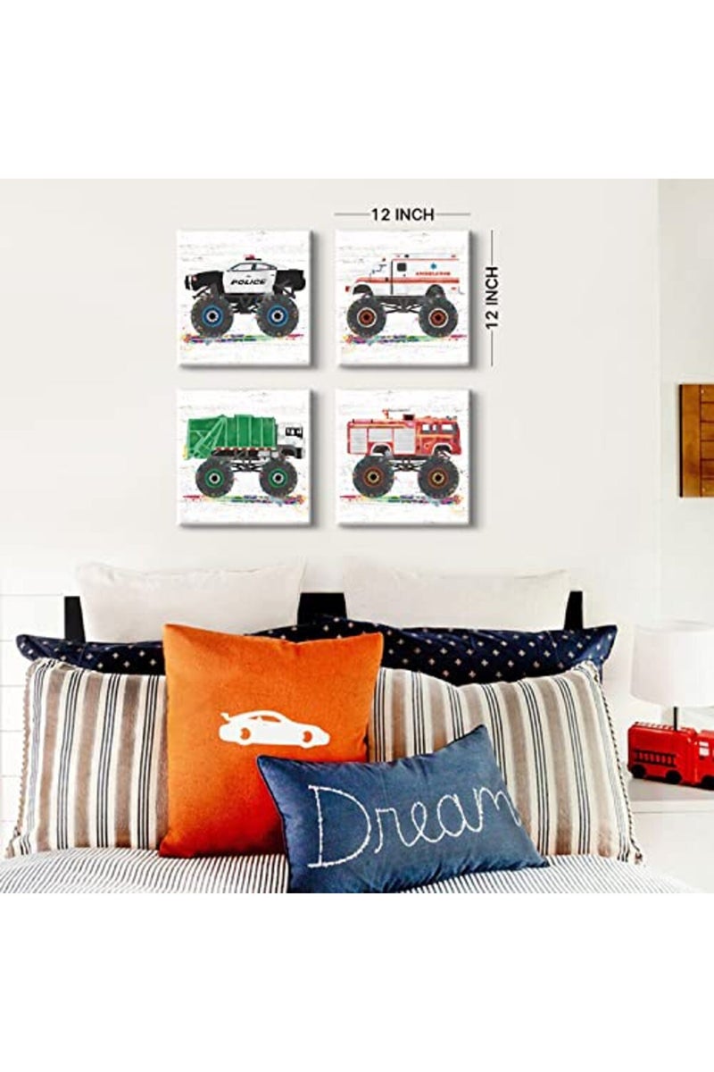sunfrower Monster Truck Wall Art Set for Kids - Image 5
