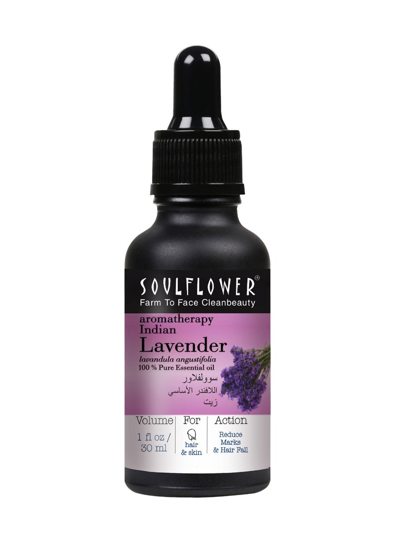 Soulflower Lavender Essential Oil For Skin, Diffuser And Massage, Undiluted, Natural, Vegan  - Image 1
