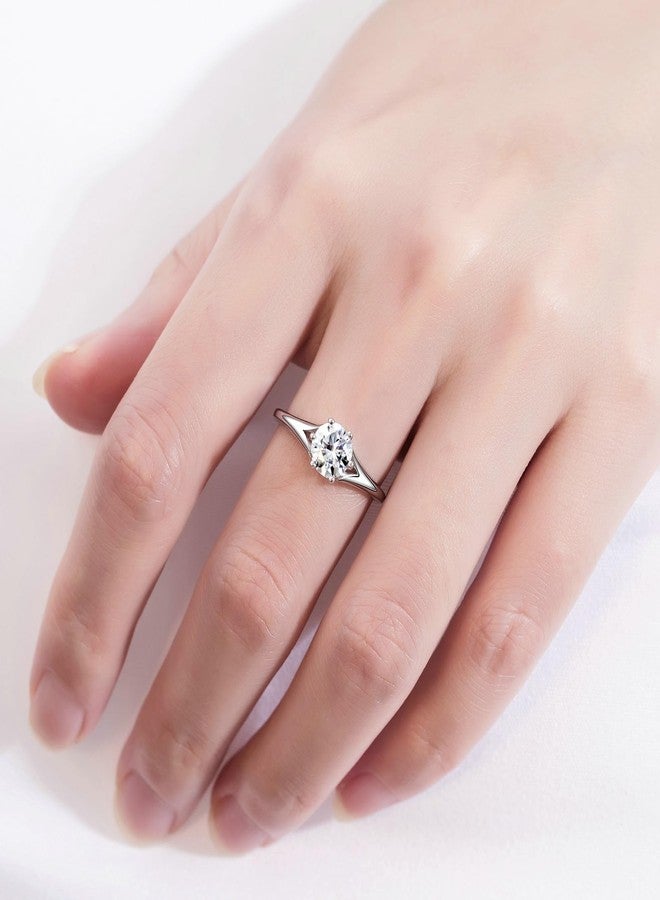 ANAZOZ Adjustable Rings for Women, Sterling Silver Rings for Women S925 Moissanite Wedding Band Stackable, 1ct D Color VVS1 Clarity - Image 2
