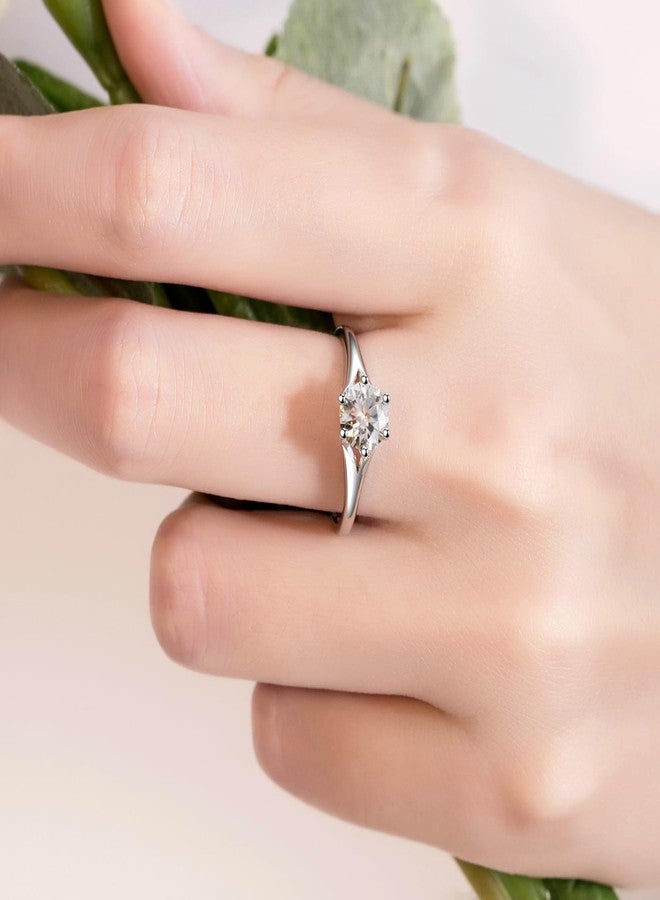 ANAZOZ Adjustable Rings for Women, Sterling Silver Rings for Women S925 Moissanite Wedding Band Stackable, 1ct D Color VVS1 Clarity - Image 3