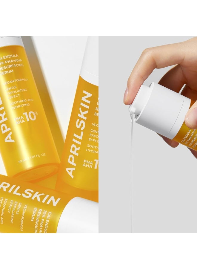 APRILSKIN April Skin Calendula 10 PHA AHA Resurfacing Serum Pore Refining Brightening 30ml - Image 3