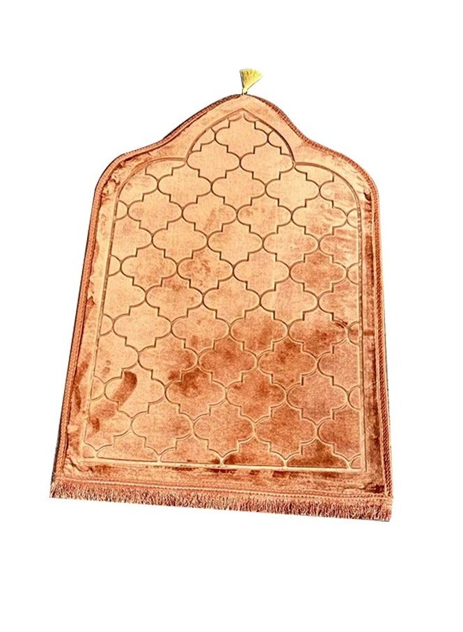 Prayer Mat Traditional Turkish, 70x110 cm Large Portable, Islamic Prayer rug, Janamaz Sajjadah For Men And Women, Brown