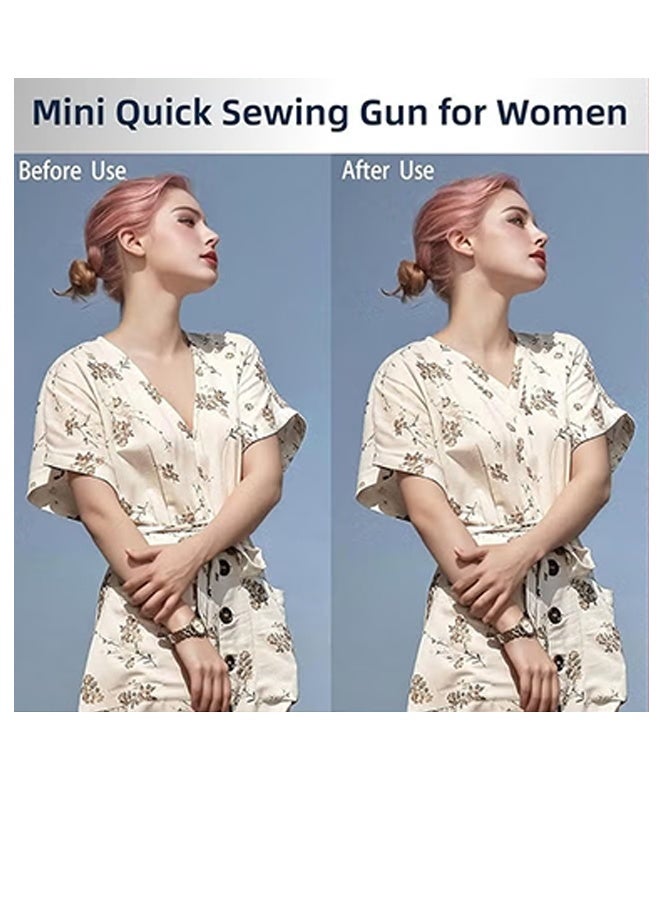 يلا جوي مجموعة مسدس وضع علامات على الملابس، مسدس غرز صغير للملابس، مسدس وضع علامات على الملابس، يأتي مع 5 إبر دقيقة، 600 مشبك أسود و600 أبيض، مسدس خياطة سريع الغرز للملابس، وردي - Image 3