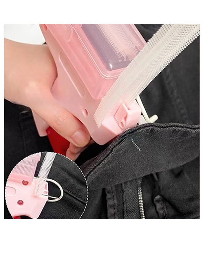 يلا جوي مجموعة مسدس وضع علامات على الملابس، مسدس غرز صغير للملابس، مسدس وضع علامات على الملابس، يأتي مع 5 إبر دقيقة، 600 مشبك أسود و600 أبيض، مسدس خياطة سريع الغرز للملابس، وردي - Image 4