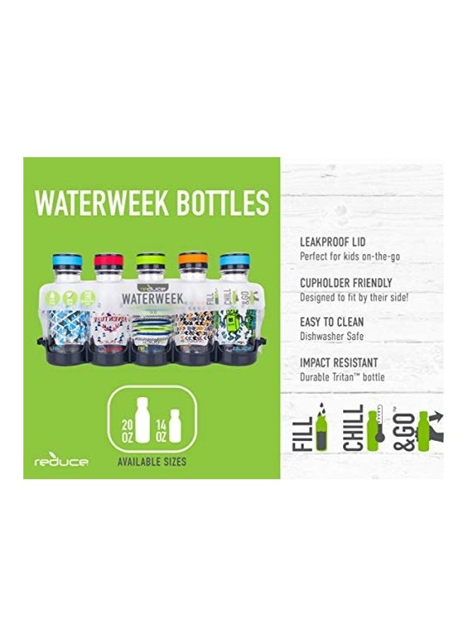 ريديوس طقم زجاجات مياه قابلة لإعادة التعبئة مع غطاء قابل للف مكون من 5 قطع - Image 2