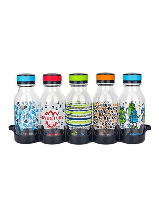 ريديوس طقم زجاجات مياه قابلة لإعادة التعبئة مع غطاء قابل للف مكون من 5 قطع - Image 1