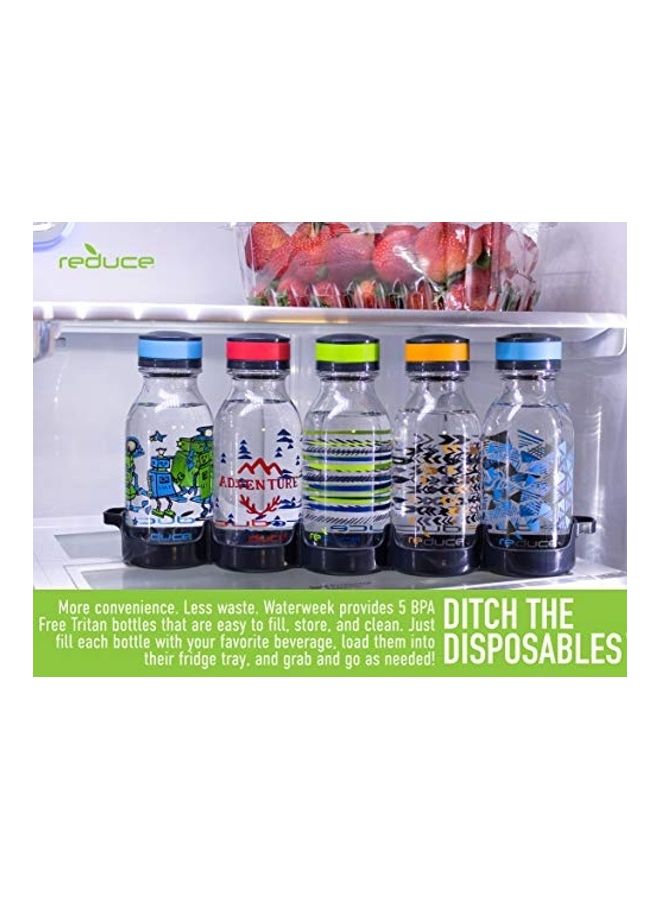 ريديوس طقم زجاجات مياه قابلة لإعادة التعبئة مع غطاء قابل للف مكون من 5 قطع - Image 3
