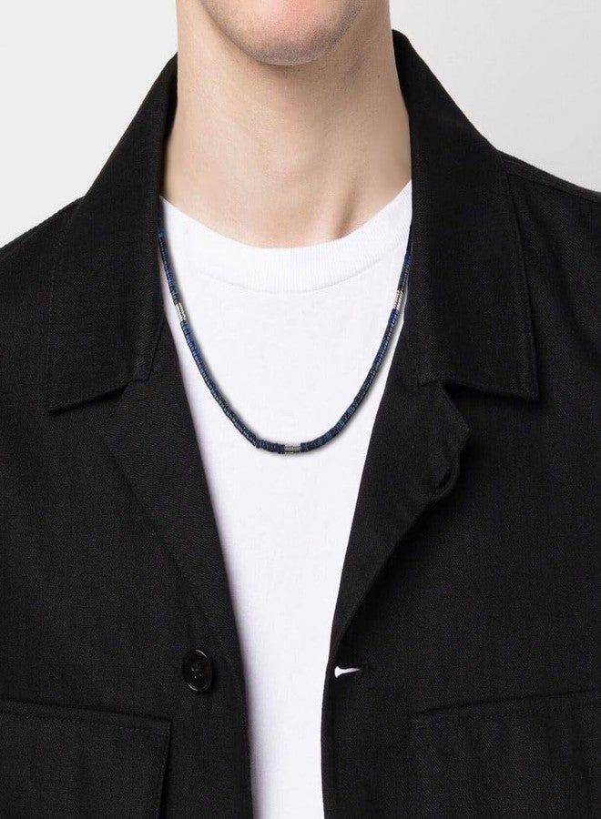 COAI OT Clasp Men's Beaded Necklace, Lapis Lazuli Necklace for Men - Image 2
