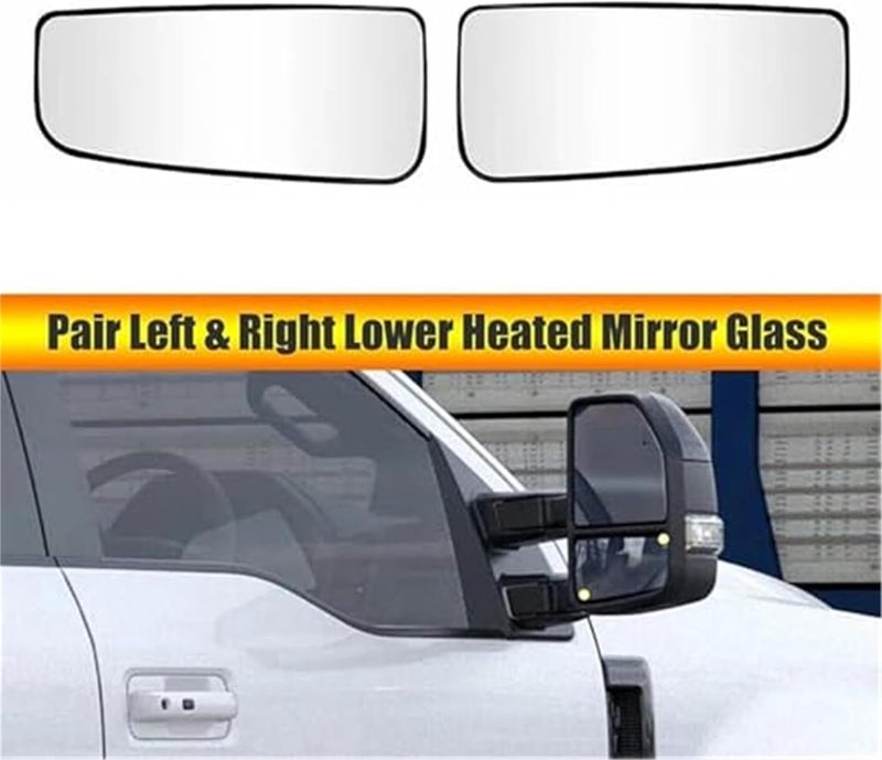 QASULER Heated Car Rearview Side Mirror Glass for F250 F350 F450 F550 - Image 2