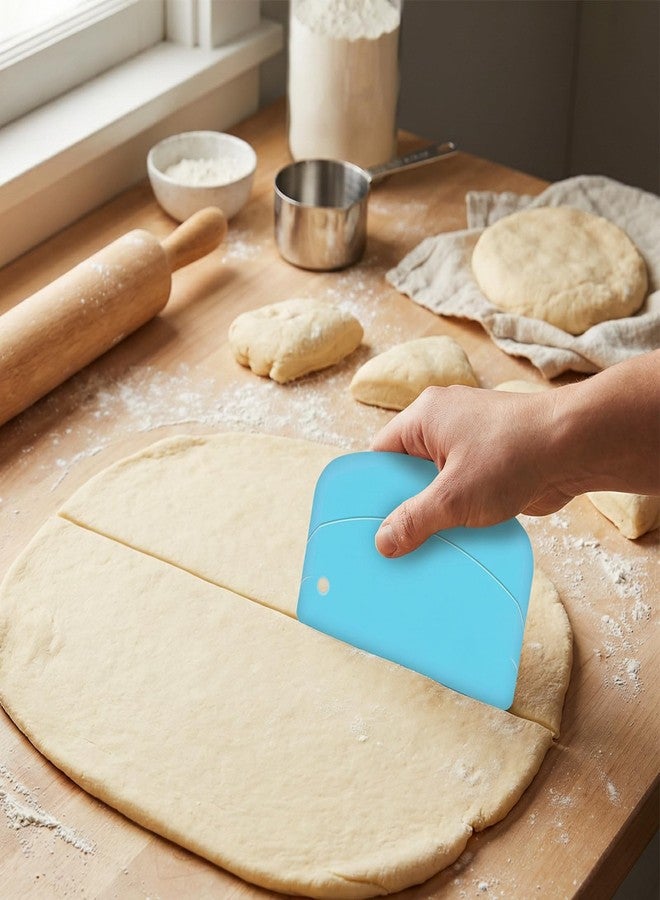 Neyauo 5 Pcs Dough Scraper Flexible Pastry Scraper 5.3x3.6" Food Scrapers Plastic Bowl Scrapers for Bread Dough Non-Slip Sourdough Tools for Baking Pastry and Bread Making - Image 4