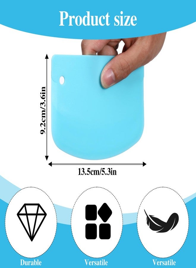 Neyauo 5 Pcs Dough Scraper Flexible Pastry Scraper 5.3x3.6" Food Scrapers Plastic Bowl Scrapers for Bread Dough Non-Slip Sourdough Tools for Baking Pastry and Bread Making - Image 2