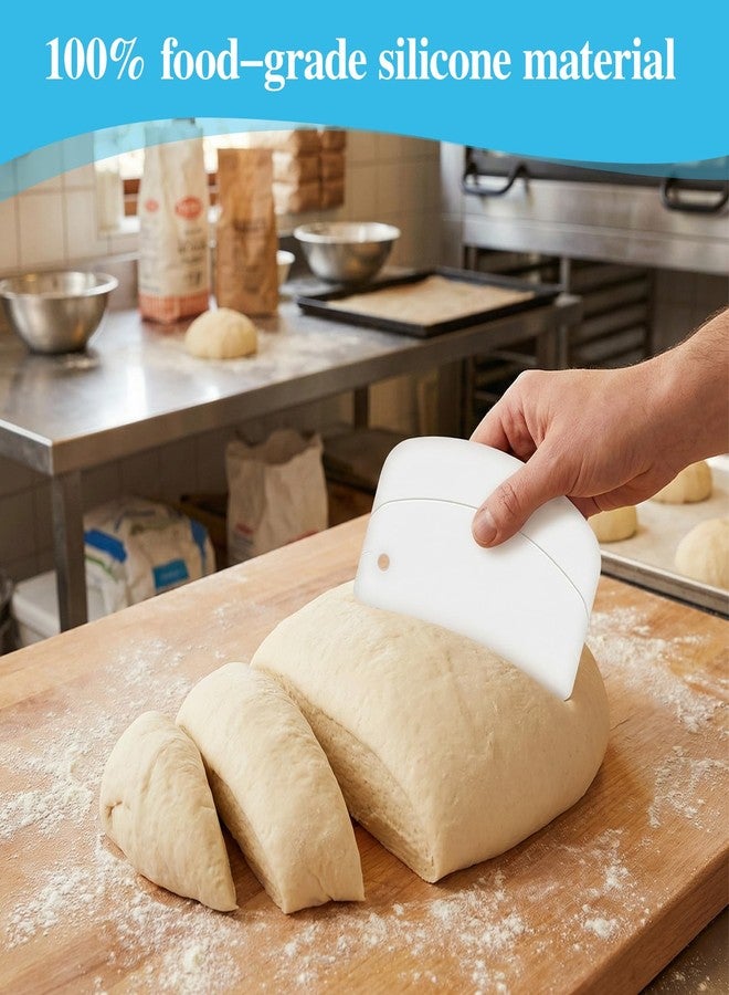 Neyauo 5 Pcs Dough Scraper Flexible Pastry Scraper 5.3x3.6" Food Scrapers Plastic Bowl Scrapers for Bread Dough Non-Slip Sourdough Tools for Baking Pastry and Bread Making - Image 5