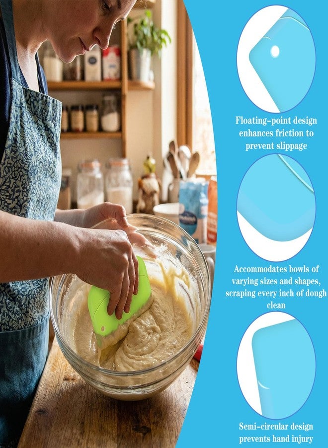 Neyauo 5 Pcs Dough Scraper Flexible Pastry Scraper 5.3x3.6" Food Scrapers Plastic Bowl Scrapers for Bread Dough Non-Slip Sourdough Tools for Baking Pastry and Bread Making - Image 3