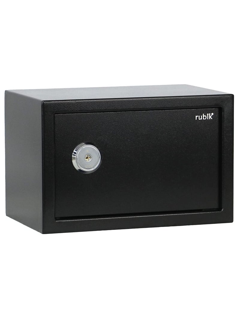 Rubik - Key Operated Safe Box for Home Office Cash Passport Jewelry Security RB20K (20x31x20cm) Black - Image 1