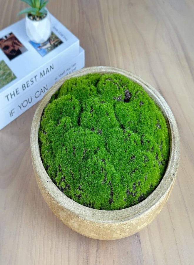 NAHARO Moss Wood Bowl,Natural Round Decorative Dough Bowl, Artificial Moss Bowl Centerpiece for Wedding Table Centerpiece, Home Decoration, Living Room, Office, No Maintenance - Image 5