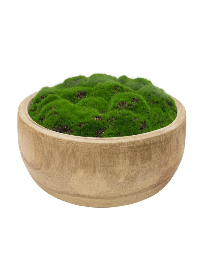 NAHARO Moss Wood Bowl,Natural Round Decorative Dough Bowl, Artificial Moss Bowl Centerpiece for Wedding Table Centerpiece, Home Decoration, Living Room, Office, No Maintenance - Image 1