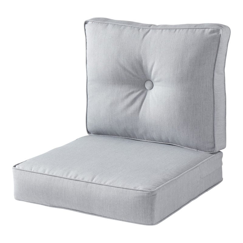 Greendale Home Fashions Greendale Home Fashions Outdoor 2Piece Sunbrella Premium Deep Seat Cushion Set Canvas Granite