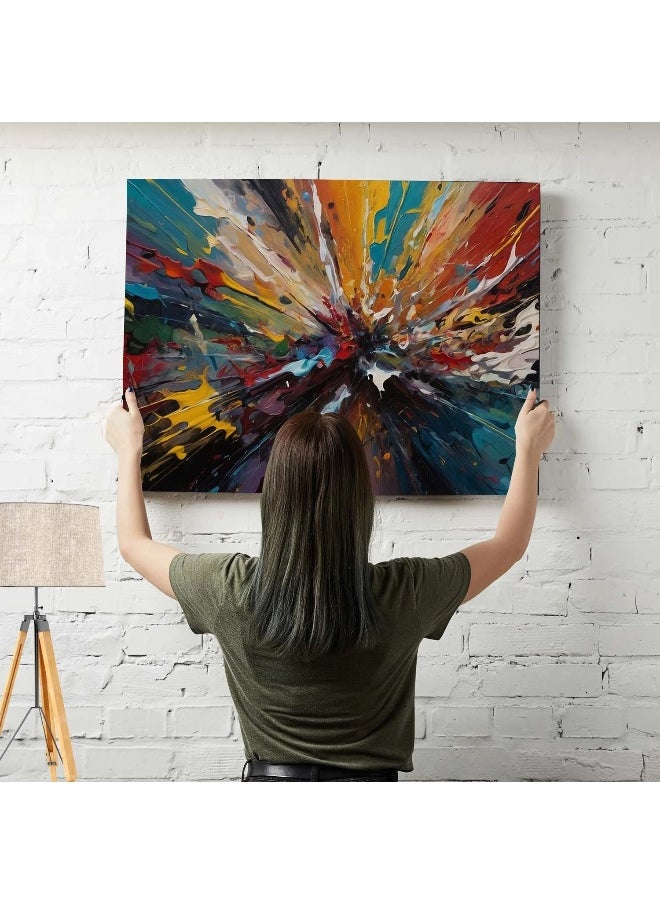 Walliv Abstract Kaleidoscope Artwork Canvas Painting For Walls 75x50 cm.  - Image 1