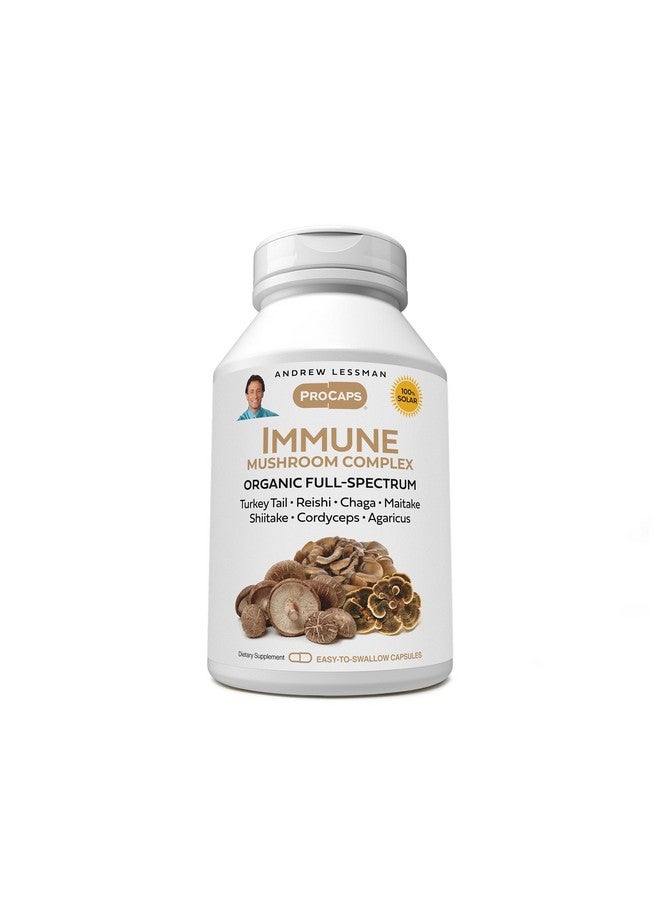 ANDREW LESSMAN Immune Mushroom Complex 60 Capsules - Organic Full Spectrum Blend of Seven Mushrooms - Supports Healthy Immune Function - No Additives. Mushroom Complex Supplement - Image 1