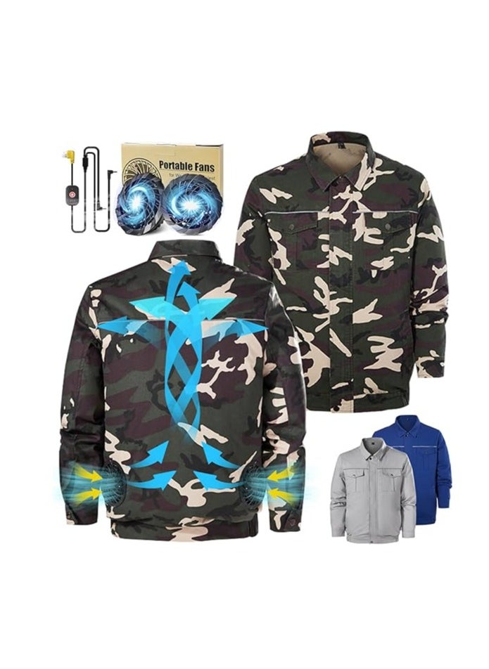 Generic Cold Vest, Fan Cooling Jacket, Hot Weather Fan Conditioned Safety Cooler Vests, Men Cooling Jacket, Evaporative Battery Powered, Reflective Work Motorcycle Women Mens Wearable Rechargeable  - Image 1