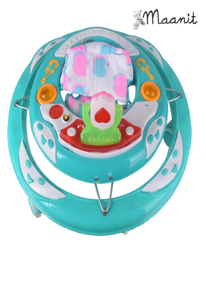 Maanit Walker with Foldable, Cushion Seat | Activity Walker for Baby with Musical Toy Bar | Walker Babyboys Girls (Sky Blue) - Image 4