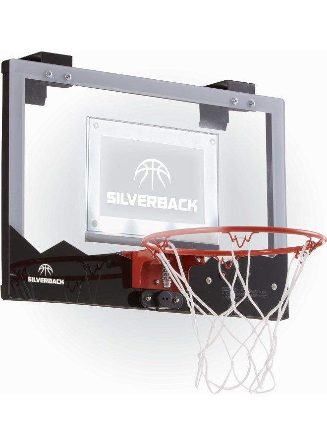 Silverback LED Light-Up Over the Door Mini Basketball Hoop - 18" - Includes Mini Basketball and Air Pump - Image 5