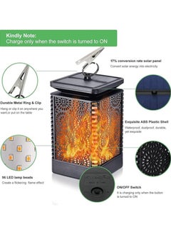 Generic Solar Lantern Lights Dancing Flame Waterproof Outdoor Hanging Lantern Solar Powered Umbrella Led Night Lights  - Image 2