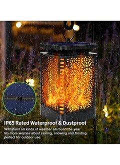 Generic Solar Lantern Lights Dancing Flame Waterproof Outdoor Hanging Lantern Solar Powered Umbrella Led Night Lights  - Image 3