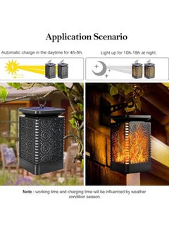 Generic Solar Lantern Lights Dancing Flame Waterproof Outdoor Hanging Lantern Solar Powered Umbrella Led Night Lights  - Image 4