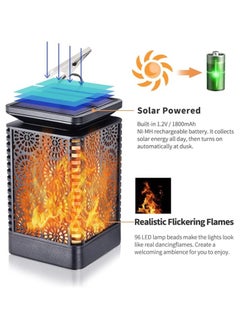 Generic Solar Lantern Lights Dancing Flame Waterproof Outdoor Hanging Lantern Solar Powered Umbrella Led Night Lights  - Image 5