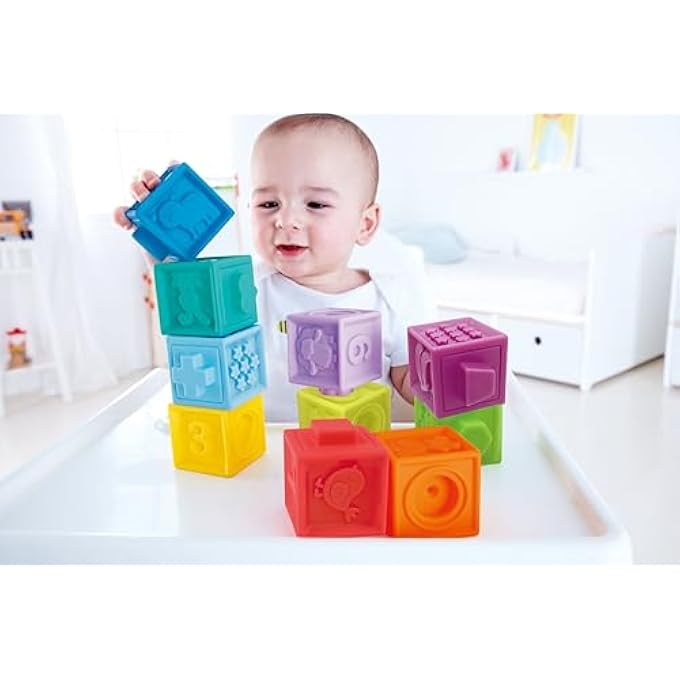 كتل ضغط لي ناعمة من السيليكون لعبة تكديس للأطفال مونتيسوري كرة حسية عضاضة استحمام للأطفال ضغط اللعب مع الأرقام والحيوانات والفواكه والقوام لعبة نشاط للأطفال من عمر 6 أشهر فما فوق، 10 قطع - Image 3