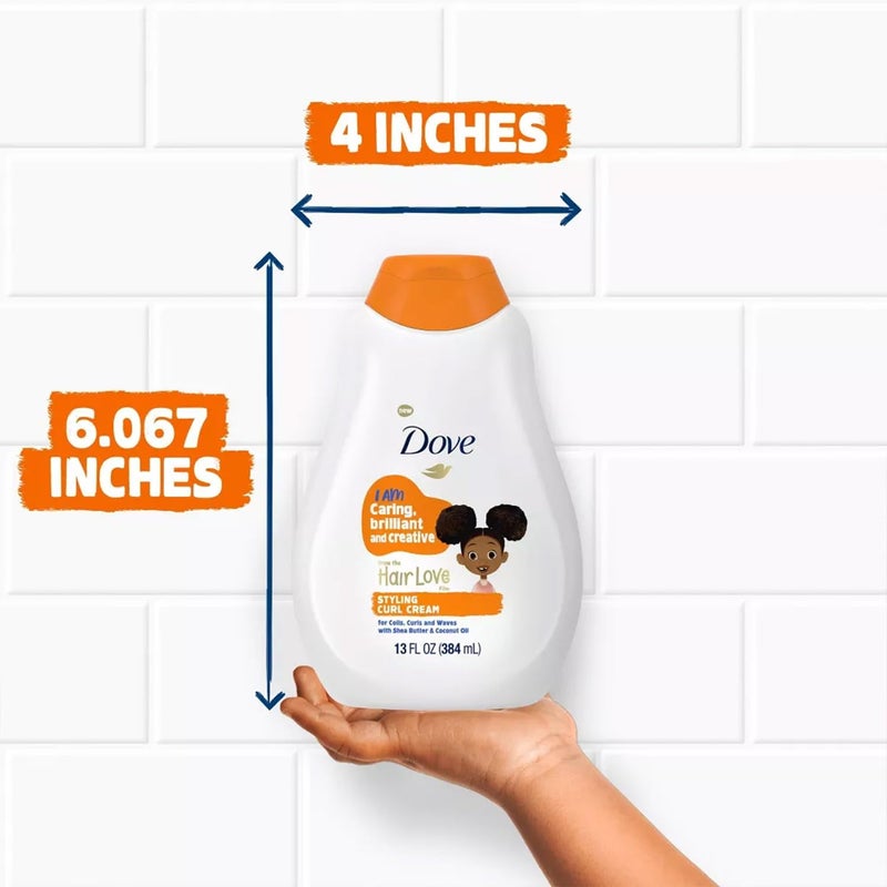 Dove Kids Moisturizing Shampoo + Styling Curl Cream Twin Pack â€“ â€œHair Loveâ€ Curly Hair Products for Kids, Coconut Cookie Scent (3 Piece Set) - Image 4