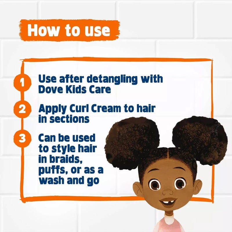 Dove Kids Moisturizing Shampoo + Styling Curl Cream Twin Pack â€“ â€œHair Loveâ€ Curly Hair Products for Kids, Coconut Cookie Scent (3 Piece Set) - Image 5